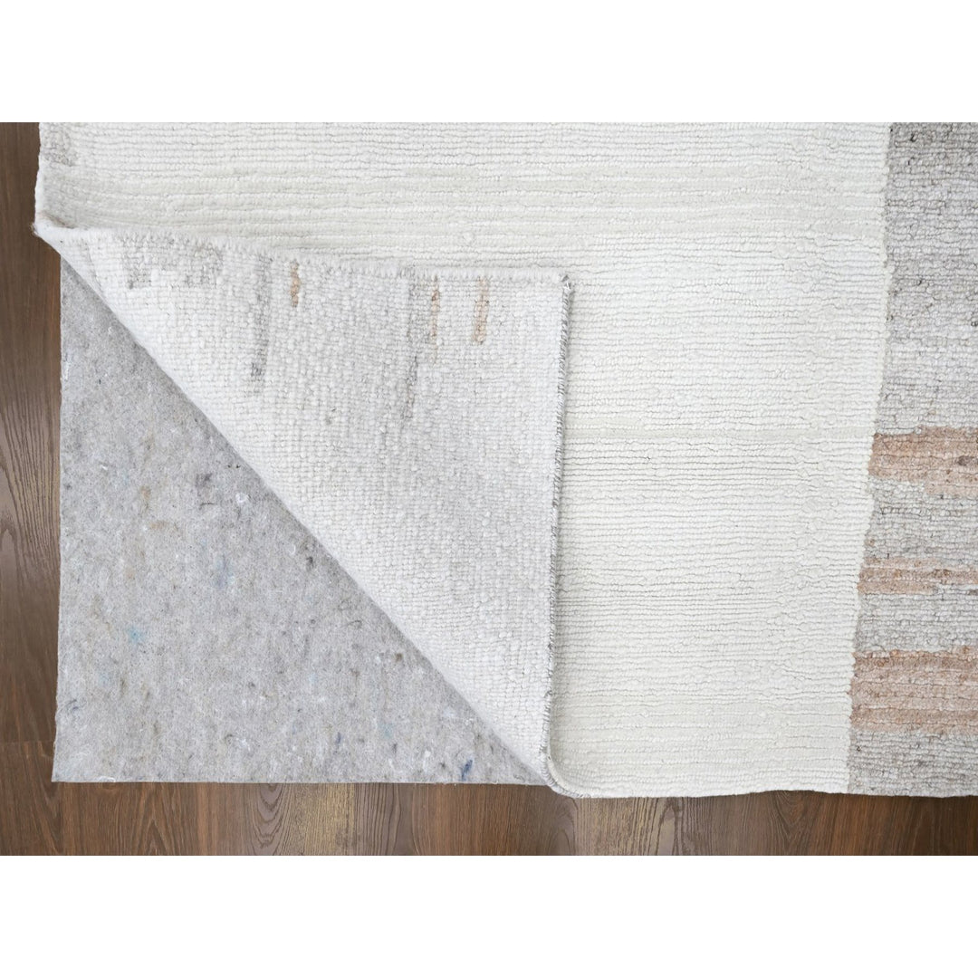 10'0" x 14'2" New Hand Knotted Ivory Wool Rectangle Oriental Rug - MOA10210339