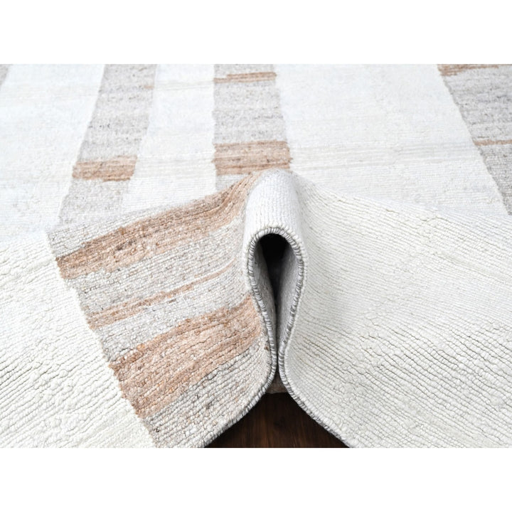 10'0" x 14'2" New Hand Knotted Ivory Wool Rectangle Oriental Rug - MOA10210339