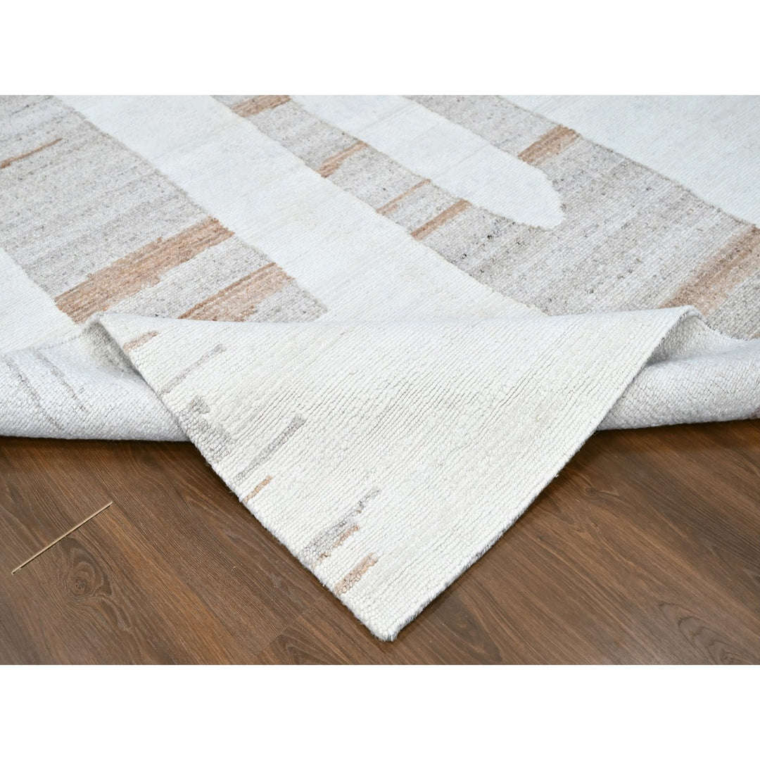 10'0" x 14'2" New Hand Knotted Ivory Wool Rectangle Oriental Rug - MOA10210339