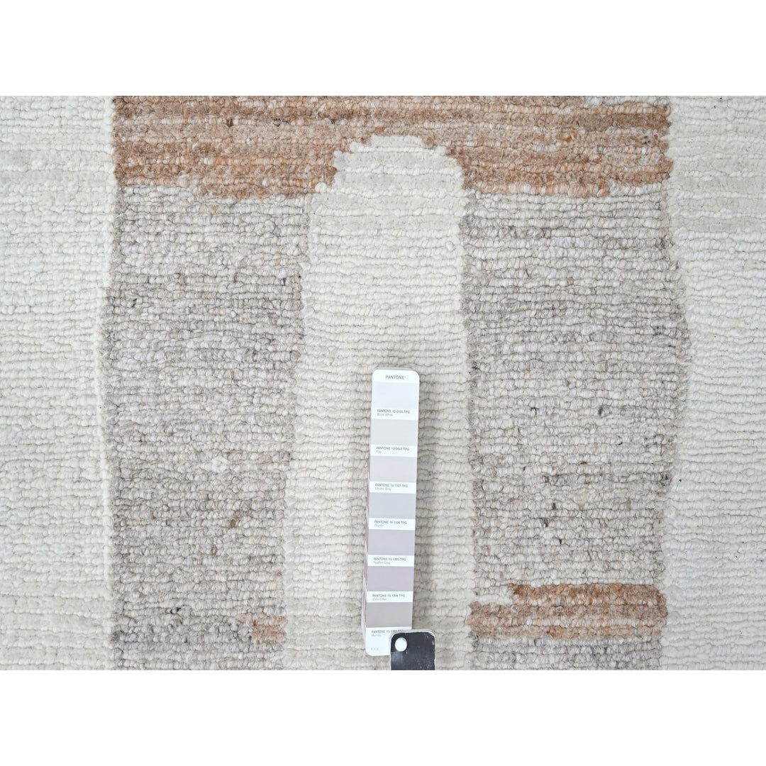 10'0" x 14'2" New Hand Knotted Ivory Wool Rectangle Oriental Rug - MOA10210339