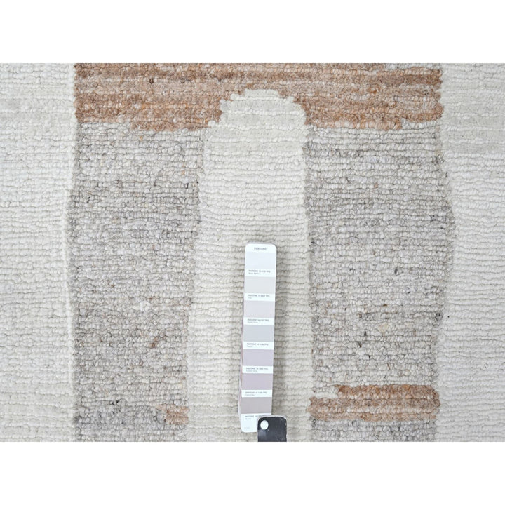 10'0" x 14'2" New Hand Knotted Ivory Wool Rectangle Oriental Rug - MOA10210339