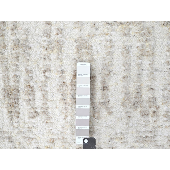 2'6" x 11'10" New Hand Knotted Ivory Wool Runner Oriental Rug - MOA10210343