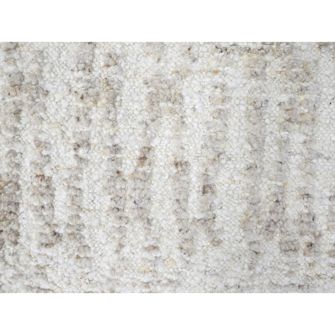 2'6" x 11'10" New Hand Knotted Ivory Wool Runner Oriental Rug - MOA10210343