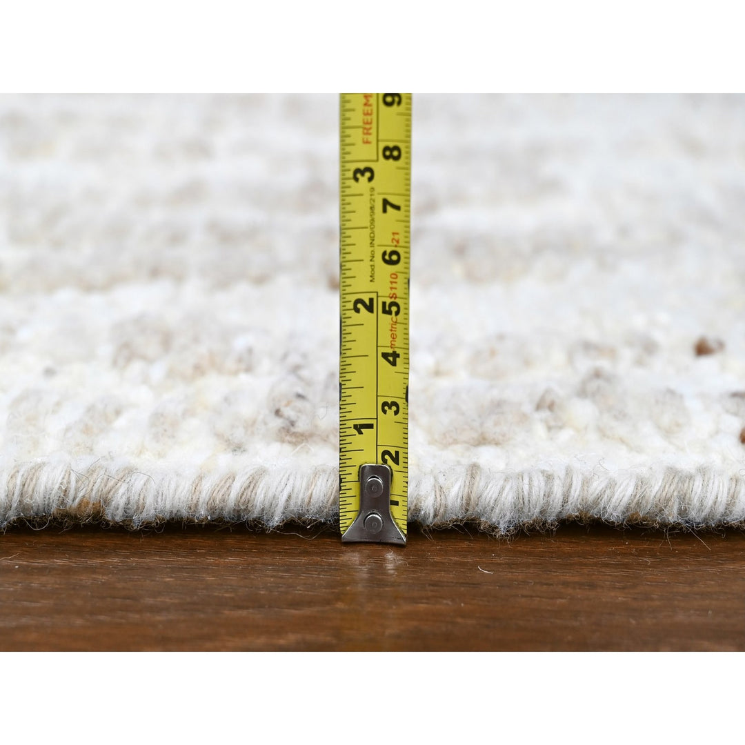 2'6" x 11'10" New Hand Knotted Ivory Wool Runner Oriental Rug - MOA10210343