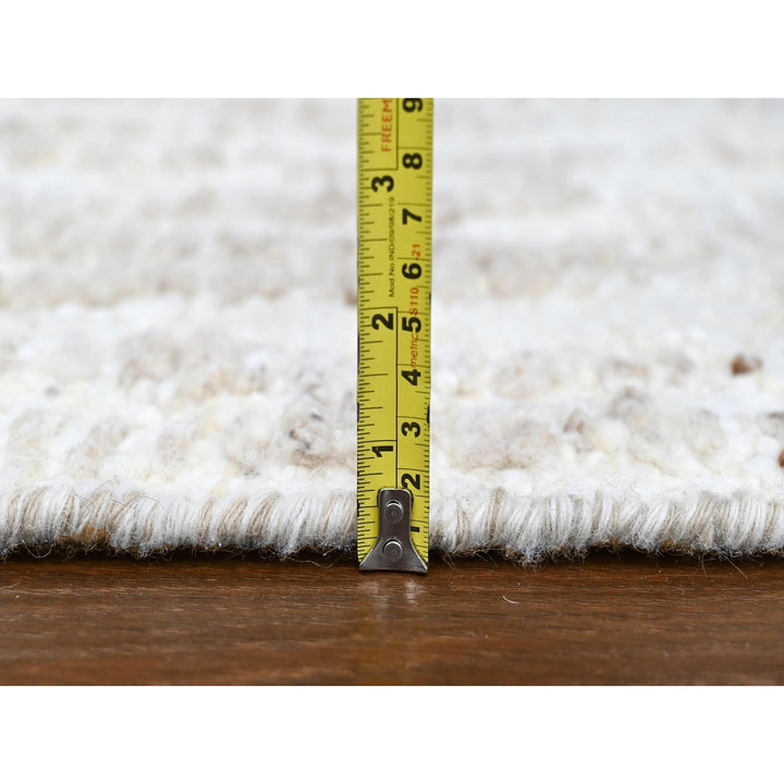 2'6" x 11'10" New Hand Knotted Ivory Wool Runner Oriental Rug - MOA10210343