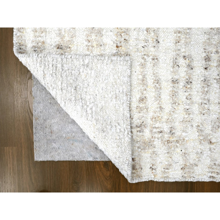 2'6" x 7'9" New Hand Knotted Ivory Wool Runner Oriental Rug - MOA10210345