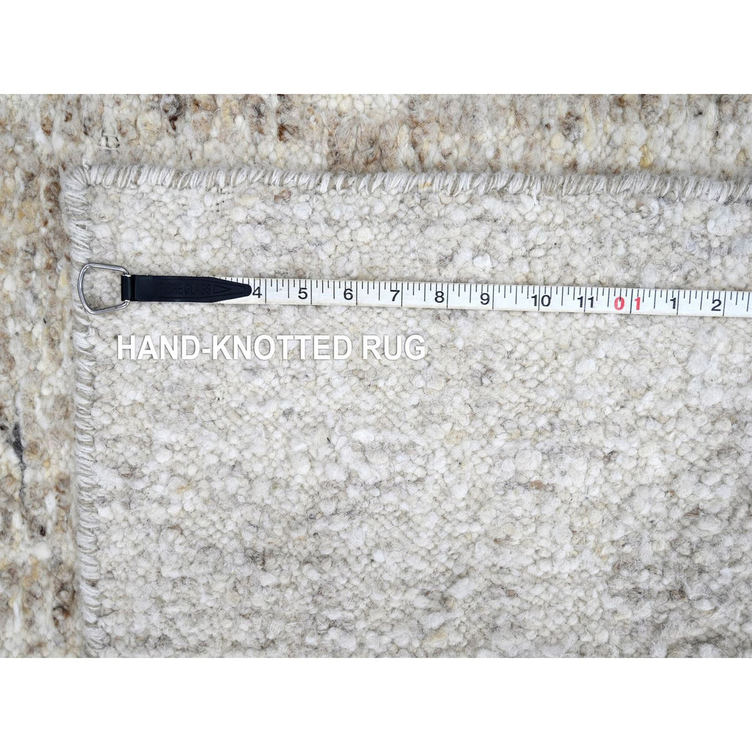 2'6" x 7'9" New Hand Knotted Ivory Wool Runner Oriental Rug - MOA10210345