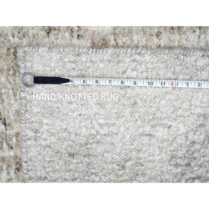 2'6" x 7'9" New Hand Knotted Ivory Wool Runner Oriental Rug - MOA10210345