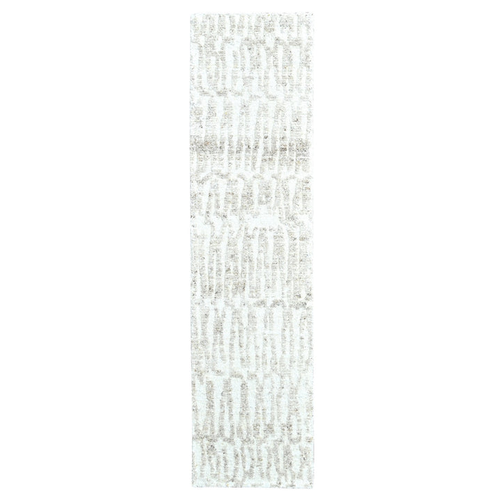 2'7" x 9'10" New Hand Knotted Ivory Wool Runner Oriental Rug - MOA10210347