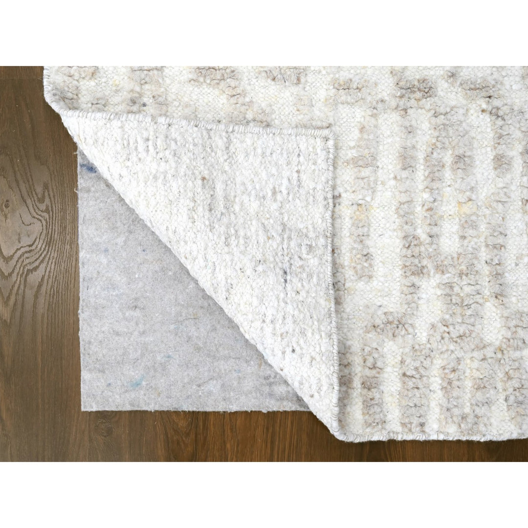 2'7" x 9'10" New Hand Knotted Ivory Wool Runner Oriental Rug - MOA10210347