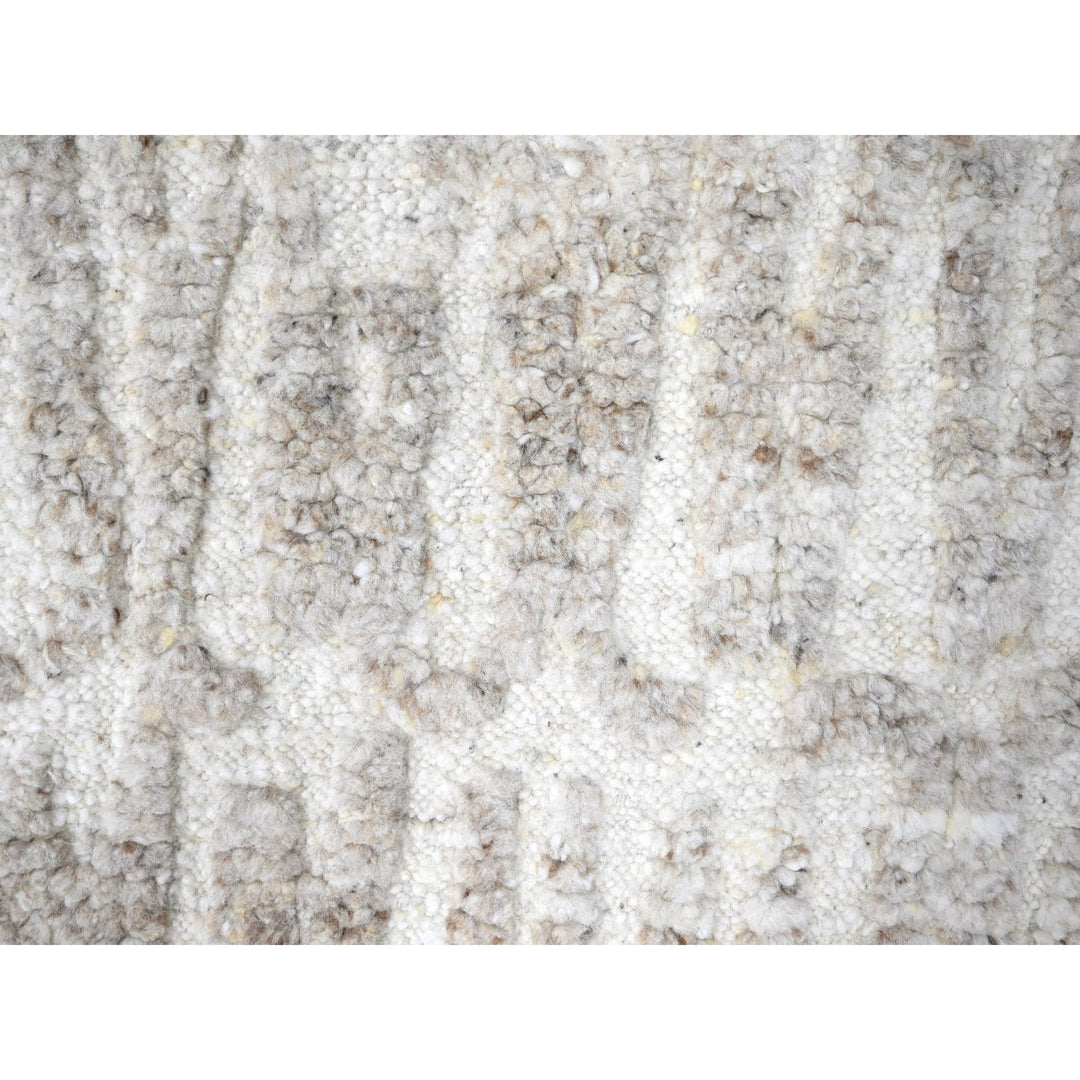 2'7" x 9'10" New Hand Knotted Ivory Wool Runner Oriental Rug - MOA10210347