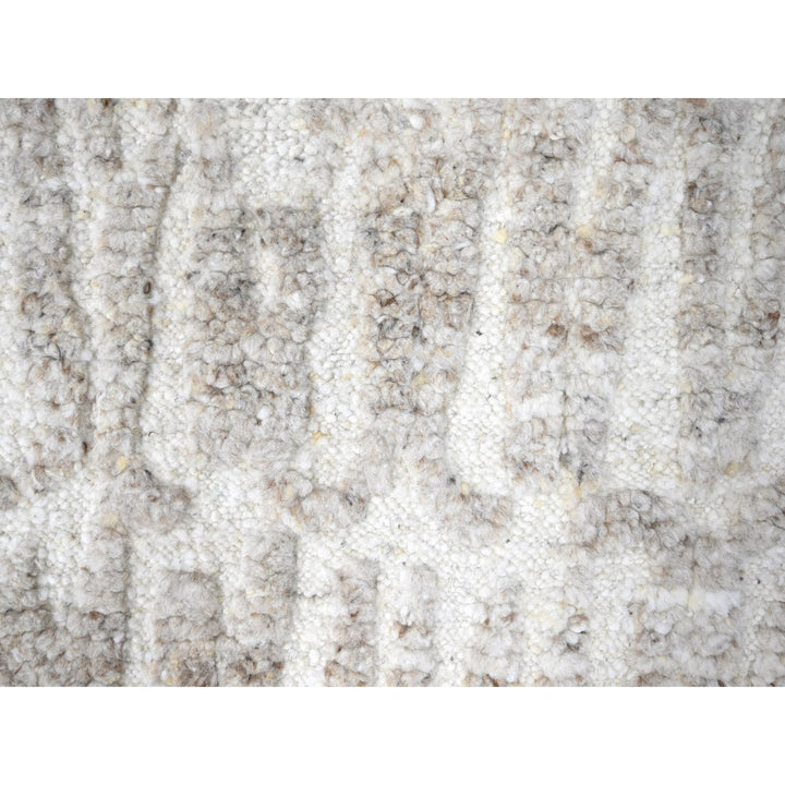 2'7" x 9'10" New Hand Knotted Ivory Wool Runner Oriental Rug - MOA10210347