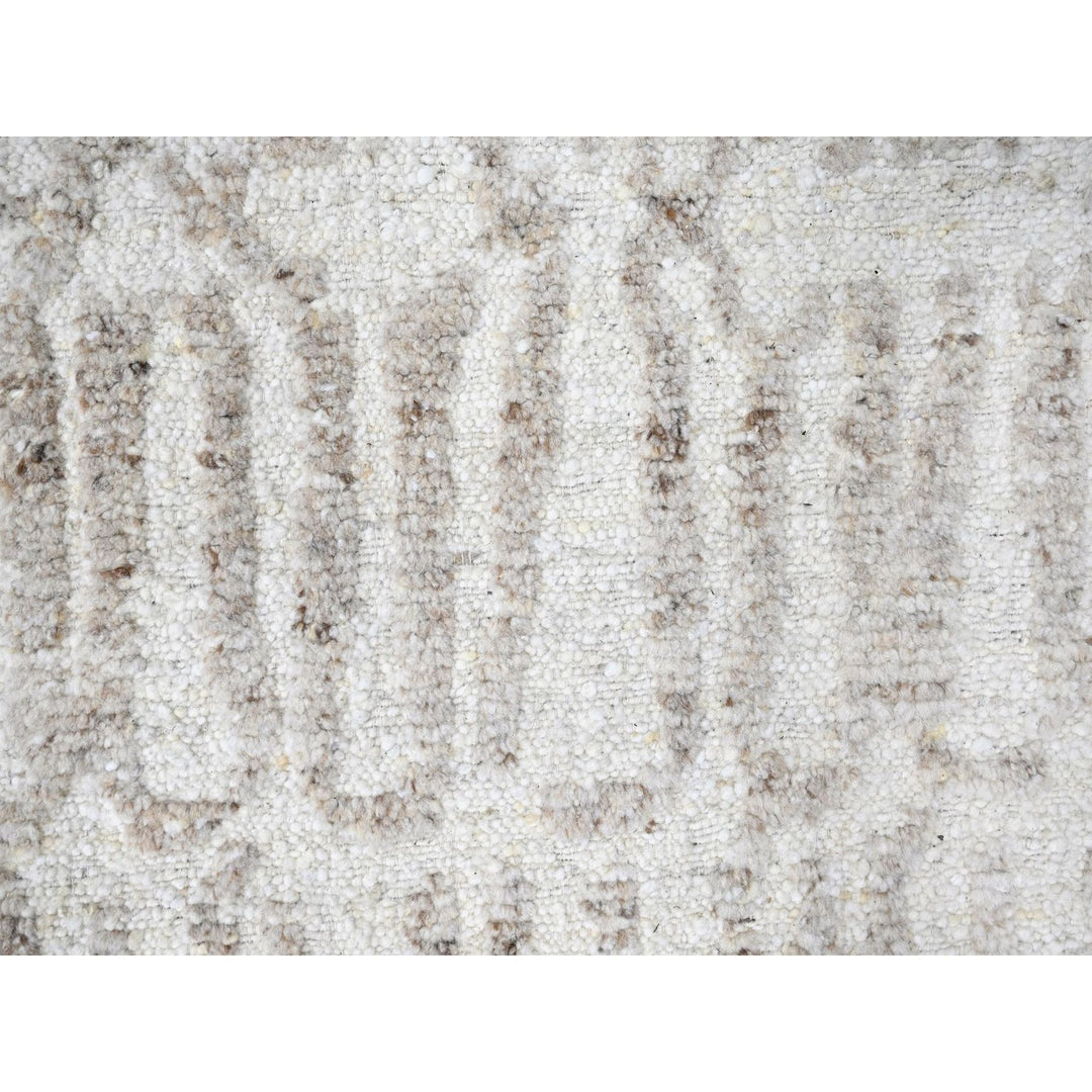 10'0" x 13'10" New Hand Knotted Ivory Wool Rectangle Oriental Rug - MOA10210349