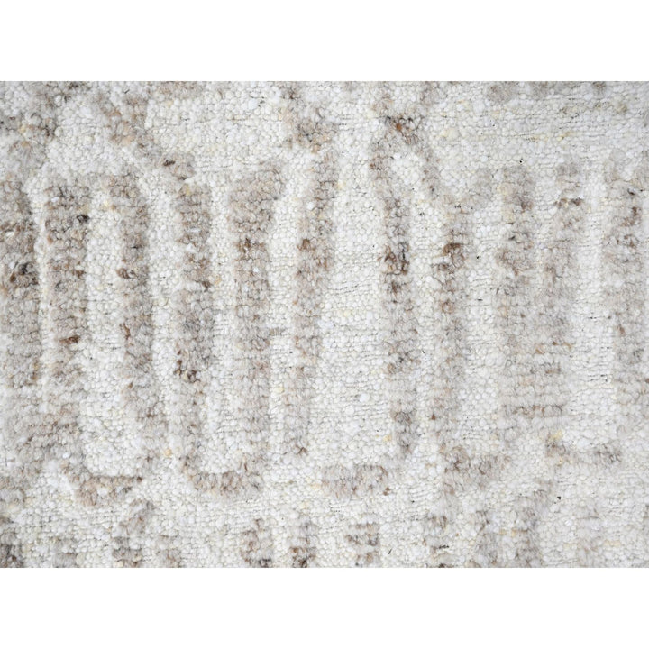 10'0" x 13'10" New Hand Knotted Ivory Wool Rectangle Oriental Rug - MOA10210349