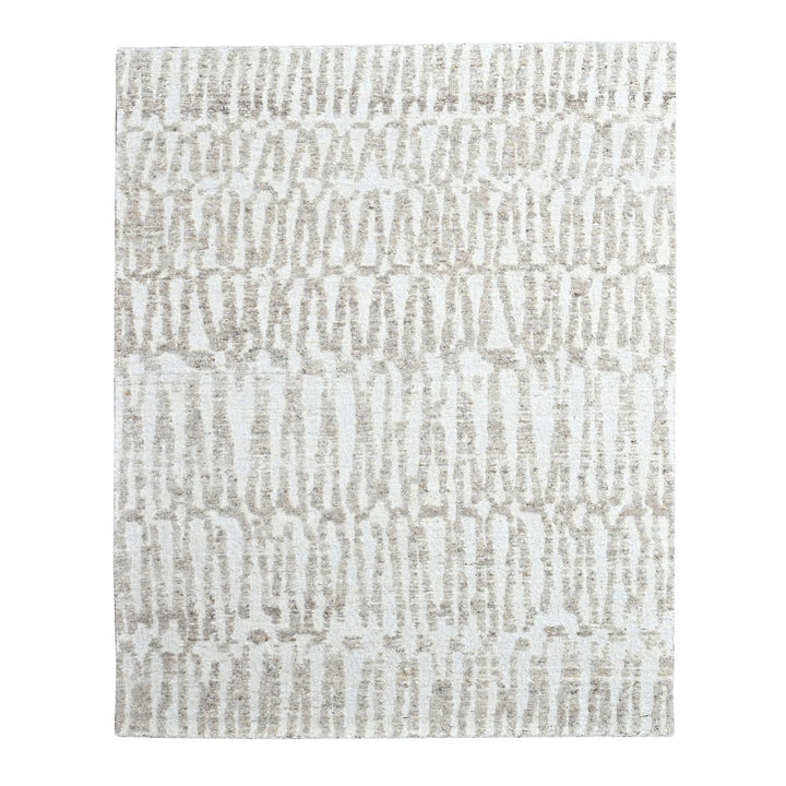 8'0" x 9'10" New Hand Knotted Ivory Wool Rectangle Oriental Rug - MOA10210350