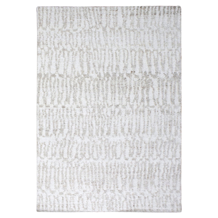 9'1" x 12'1" New Hand Knotted Ivory Wool Rectangle Oriental Rug - MOA10210352