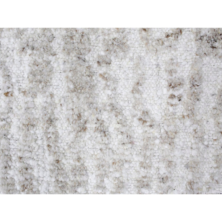 9'1" x 12'1" New Hand Knotted Ivory Wool Rectangle Oriental Rug - MOA10210352