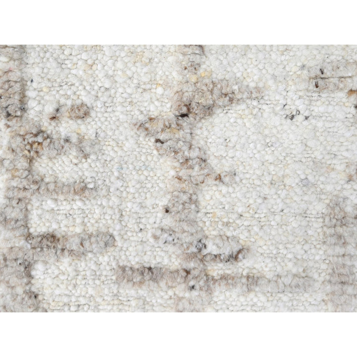 1'11" x 2'11" New Hand Knotted Ivory Wool Rectangle Oriental Rug - MOA10210353
