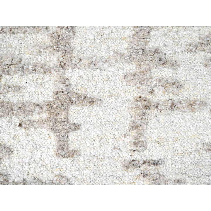 2'7" x 9'10" New Hand Knotted Ivory Wool Runner Oriental Rug - MOA10210354