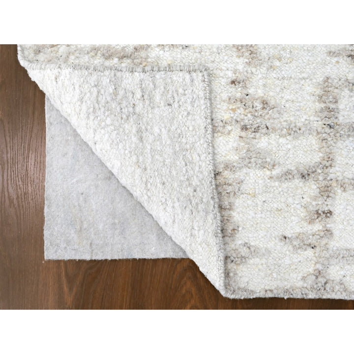 2'6" x 11'10" New Hand Knotted Ivory Wool Runner Oriental Rug - MOA10210358