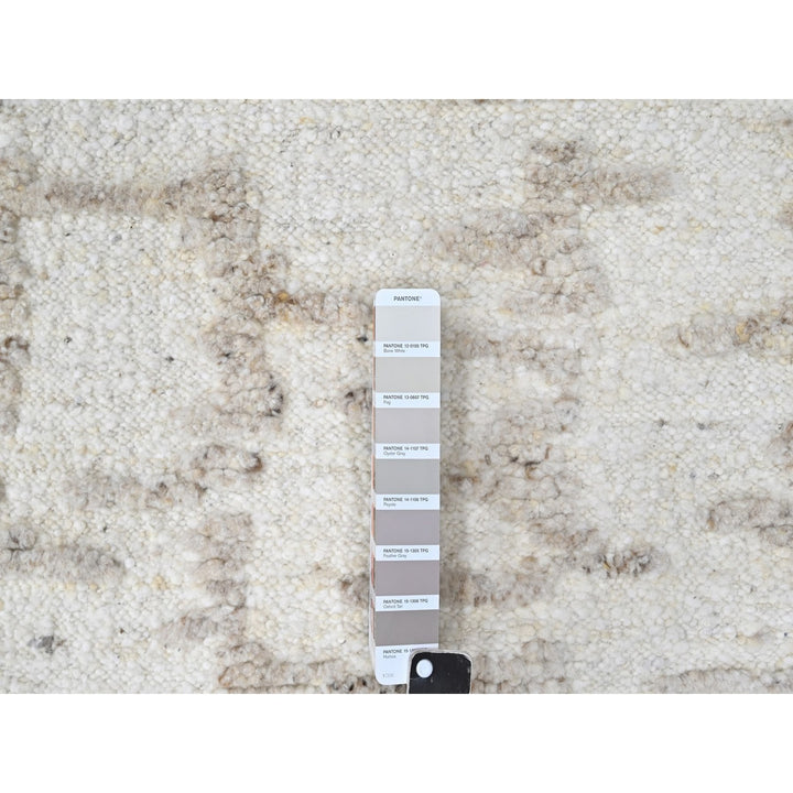 2'6" x 11'10" New Hand Knotted Ivory Wool Runner Oriental Rug - MOA10210358