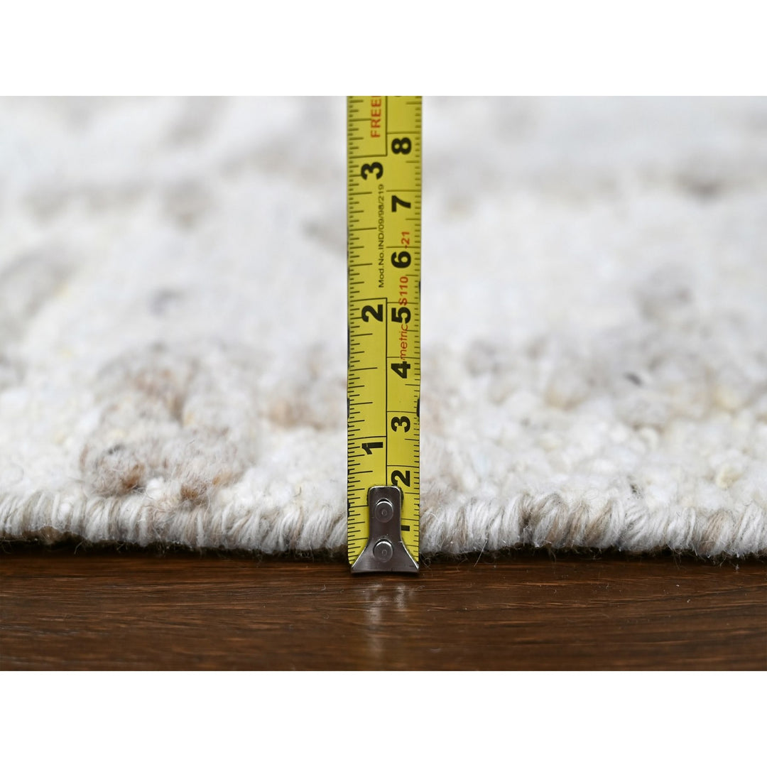 2'6" x 11'10" New Hand Knotted Ivory Wool Runner Oriental Rug - MOA10210358