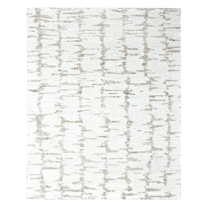 8'0" x 10'0" New Hand Knotted Ivory Wool Rectangle Oriental Rug - MOA10210359