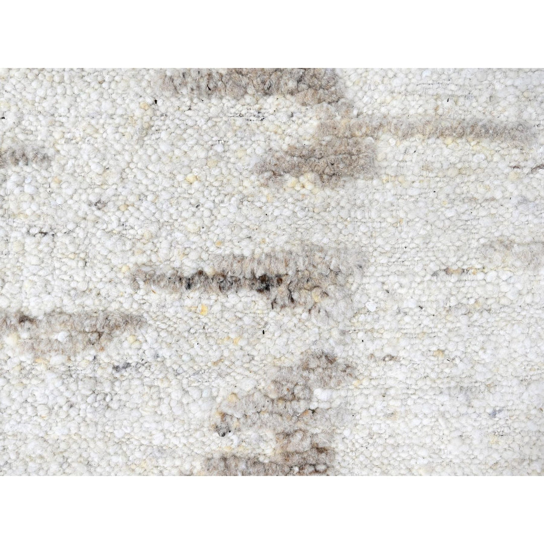 8'0" x 10'0" New Hand Knotted Ivory Wool Rectangle Oriental Rug - MOA10210359