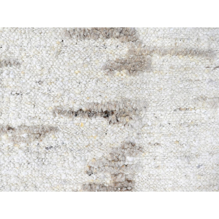 8'0" x 10'0" New Hand Knotted Ivory Wool Rectangle Oriental Rug - MOA10210359