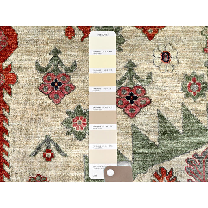 8'10" x 11'11" New Hand Knotted Ivory Wool Rectangle Oriental Rug - MOA1021035