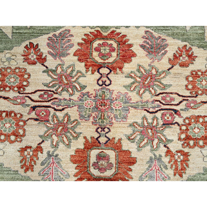 8'10" x 11'11" New Hand Knotted Ivory Wool Rectangle Oriental Rug - MOA1021035
