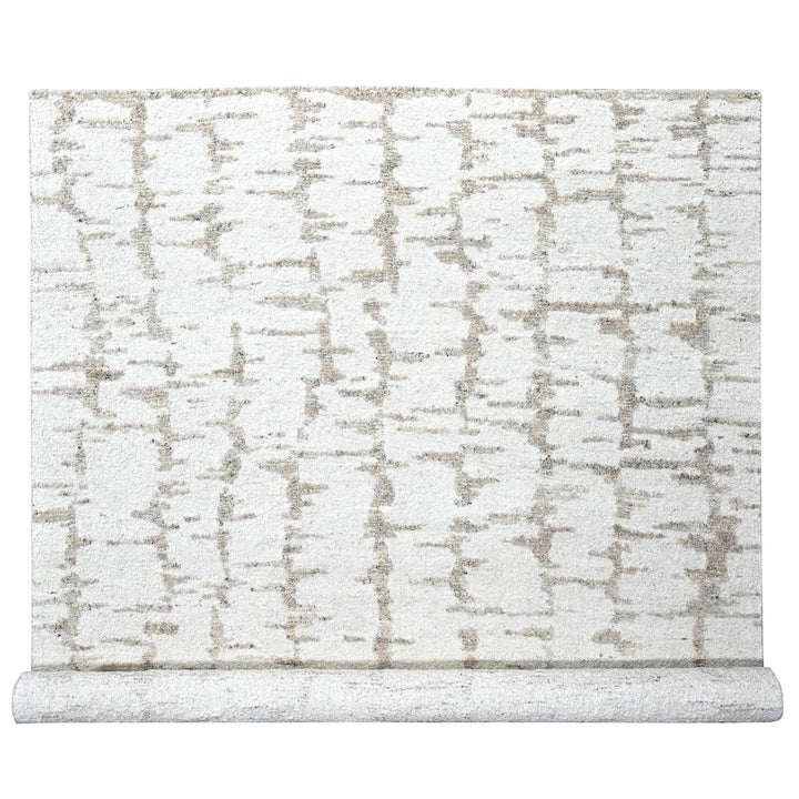 12'0" x 14'10" New Hand Knotted Ivory Wool Rectangle Oriental Rug - MOA10210360