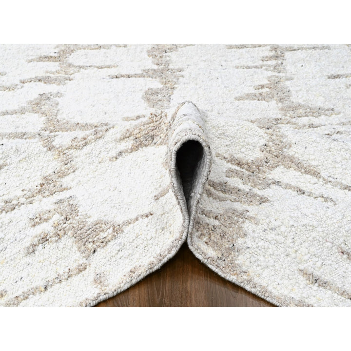 12'0" x 14'10" New Hand Knotted Ivory Wool Rectangle Oriental Rug - MOA10210360