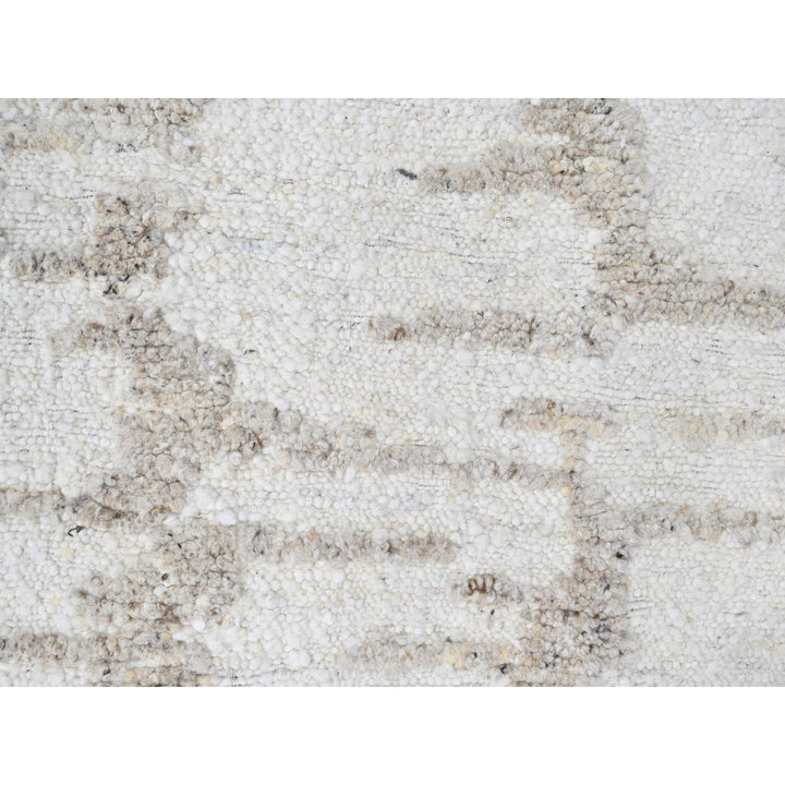 12'0" x 14'10" New Hand Knotted Ivory Wool Rectangle Oriental Rug - MOA10210360