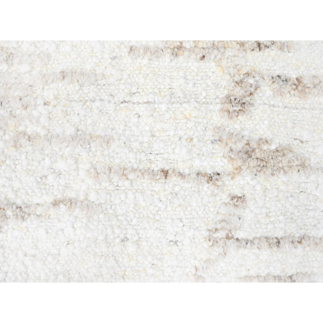 9'3" x 12'2" New Hand Knotted Ivory Wool Rectangle Oriental Rug - MOA10210361