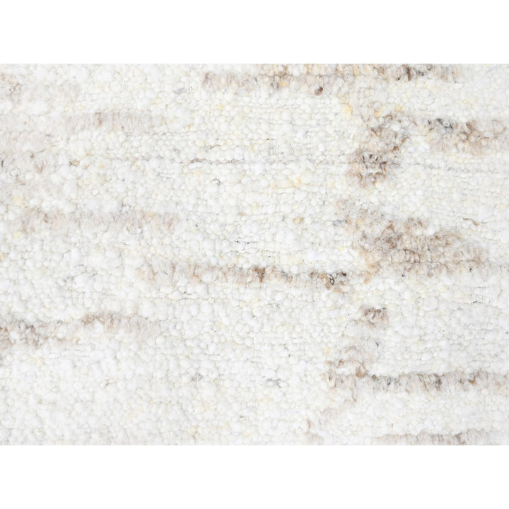 9'3" x 12'2" New Hand Knotted Ivory Wool Rectangle Oriental Rug - MOA10210361