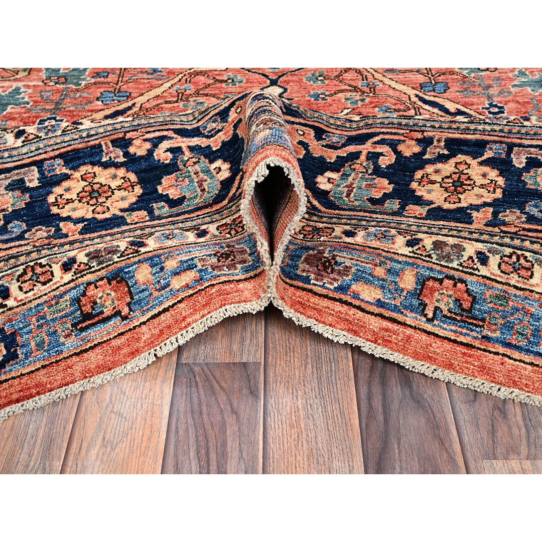 10'1" x 13'10" New Hand Knotted Red Wool Rectangle Oriental Rug - MOA1021036