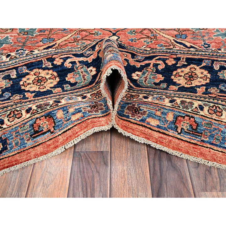 10'1" x 13'10" New Hand Knotted Red Wool Rectangle Oriental Rug - MOA1021036