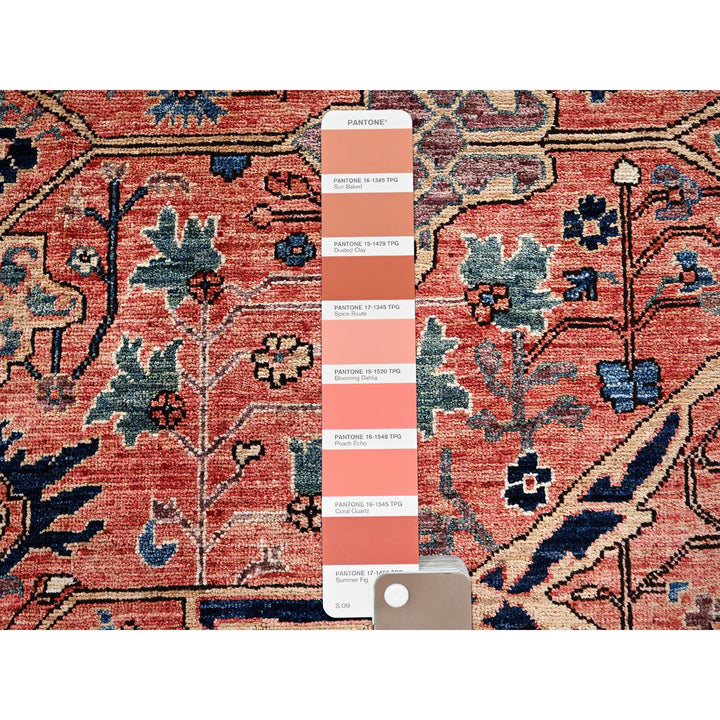 10'1" x 13'10" New Hand Knotted Red Wool Rectangle Oriental Rug - MOA1021036
