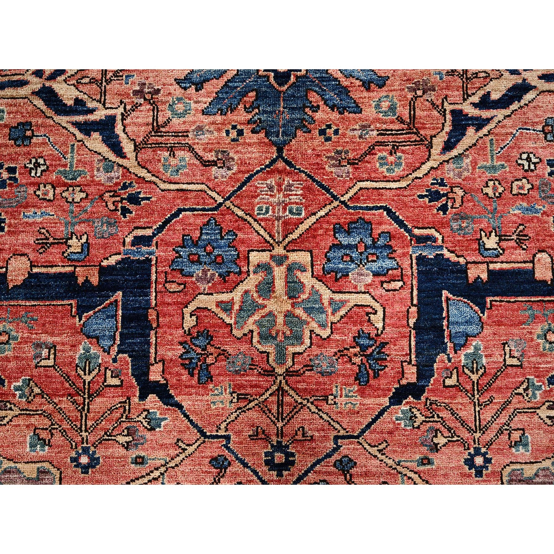 10'1" x 13'10" New Hand Knotted Red Wool Rectangle Oriental Rug - MOA1021036