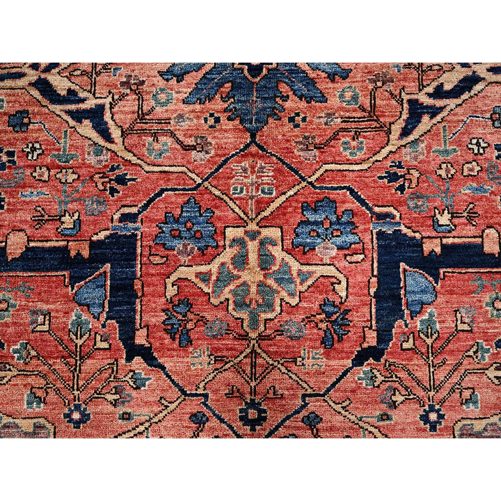 10'1" x 13'10" New Hand Knotted Red Wool Rectangle Oriental Rug - MOA1021036