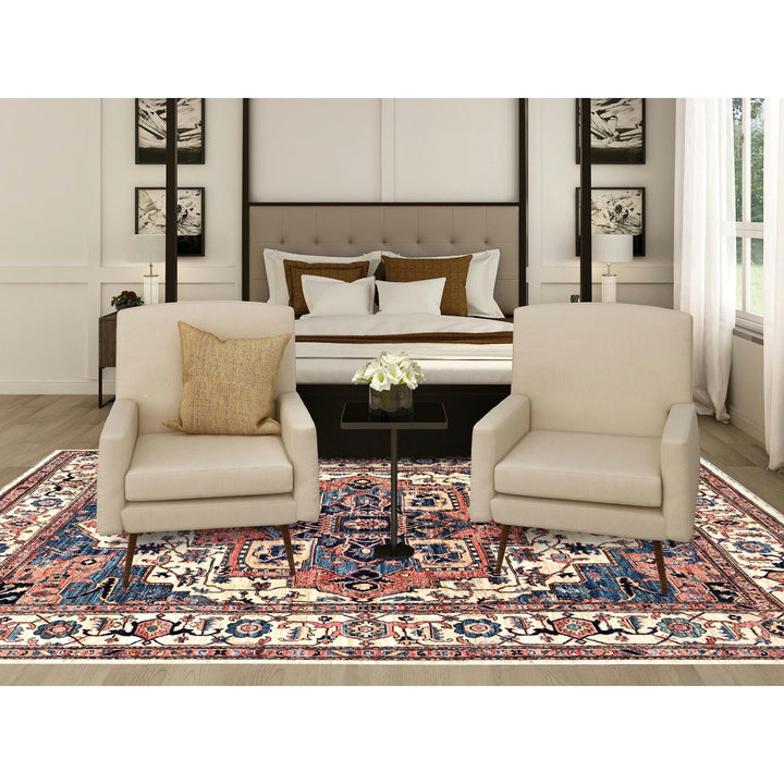 8'1" x 9'8" New Hand Knotted Ivory Wool Rectangle Oriental Rug - MOA1021037