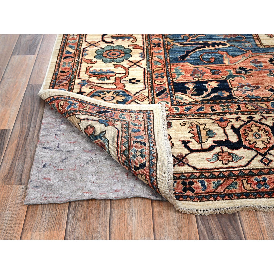 8'1" x 9'8" New Hand Knotted Ivory Wool Rectangle Oriental Rug - MOA1021037