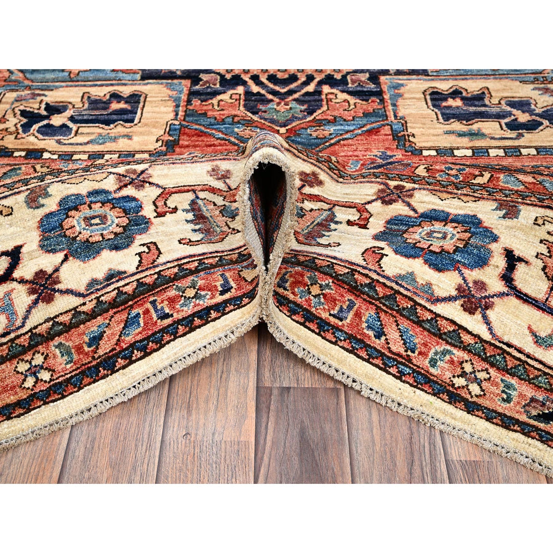 8'1" x 9'8" New Hand Knotted Ivory Wool Rectangle Oriental Rug - MOA1021037