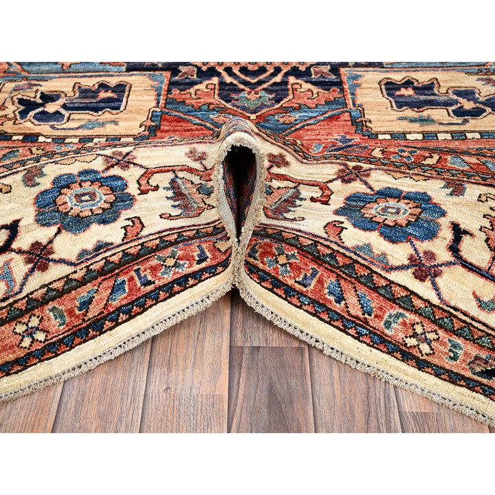 8'1" x 9'8" New Hand Knotted Ivory Wool Rectangle Oriental Rug - MOA1021037