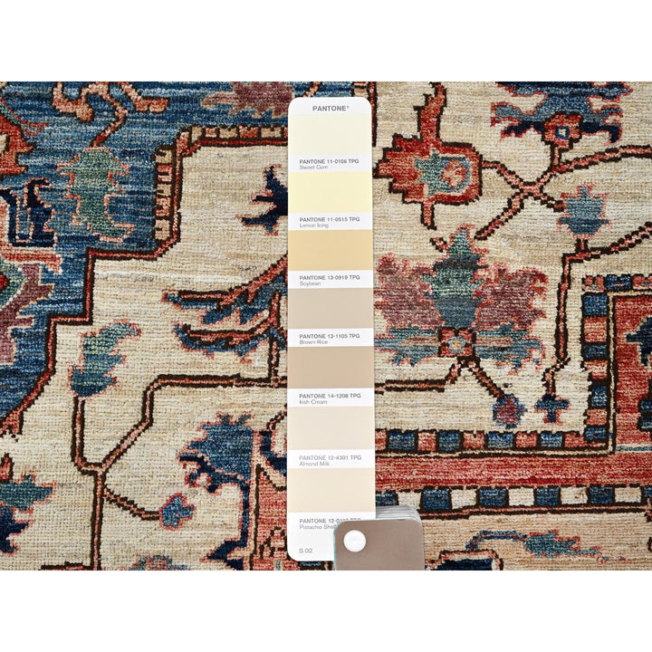 8'1" x 9'8" New Hand Knotted Ivory Wool Rectangle Oriental Rug - MOA1021037