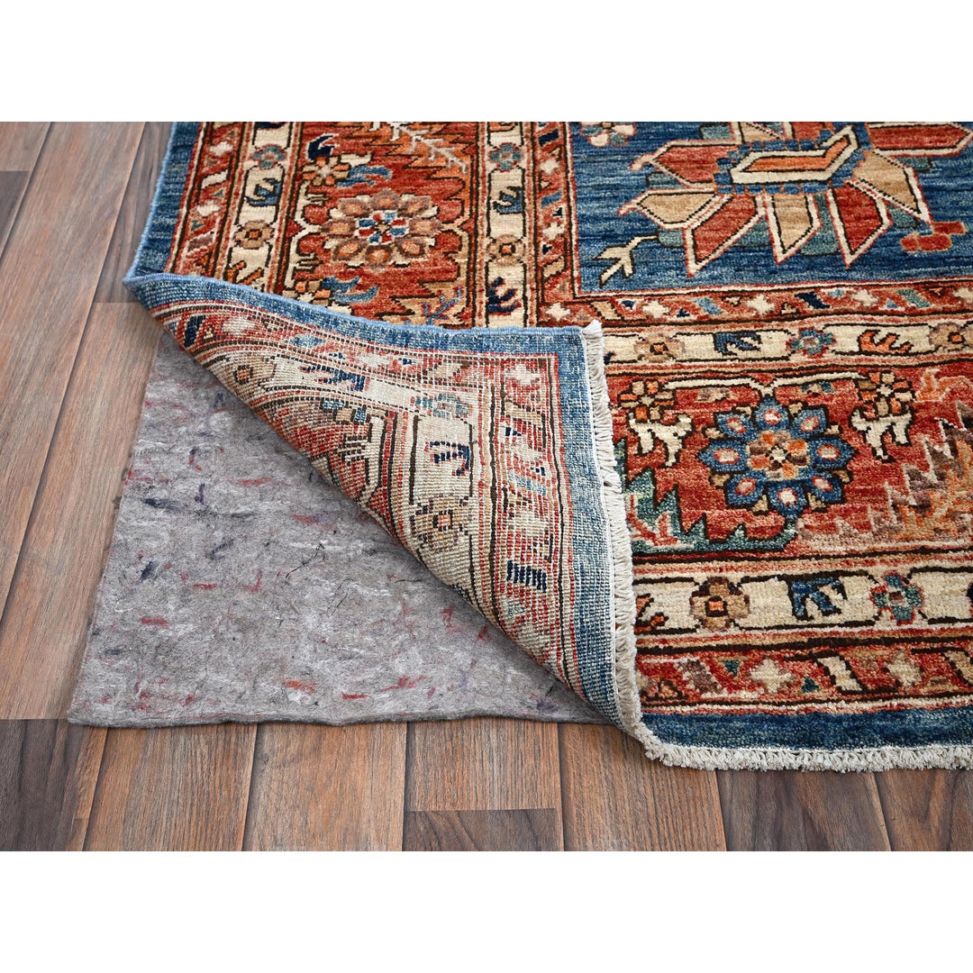 10'0" x 13'10" New Hand Knotted Blue Wool Rectangle Oriental Rug - MOA1021038