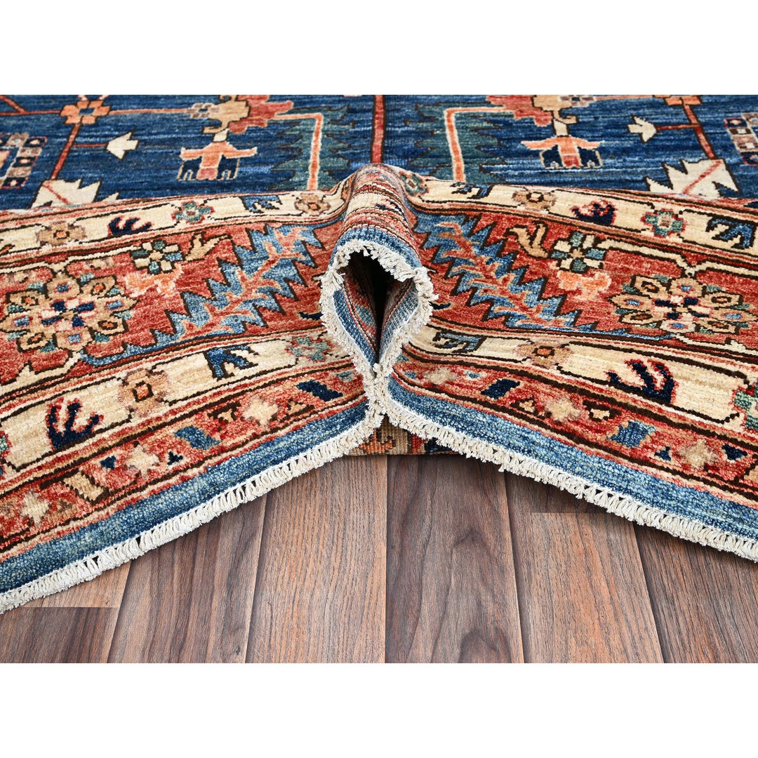 10'0" x 13'10" New Hand Knotted Blue Wool Rectangle Oriental Rug - MOA1021038