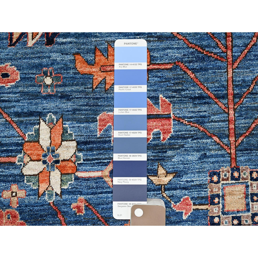 10'0" x 13'10" New Hand Knotted Blue Wool Rectangle Oriental Rug - MOA1021038