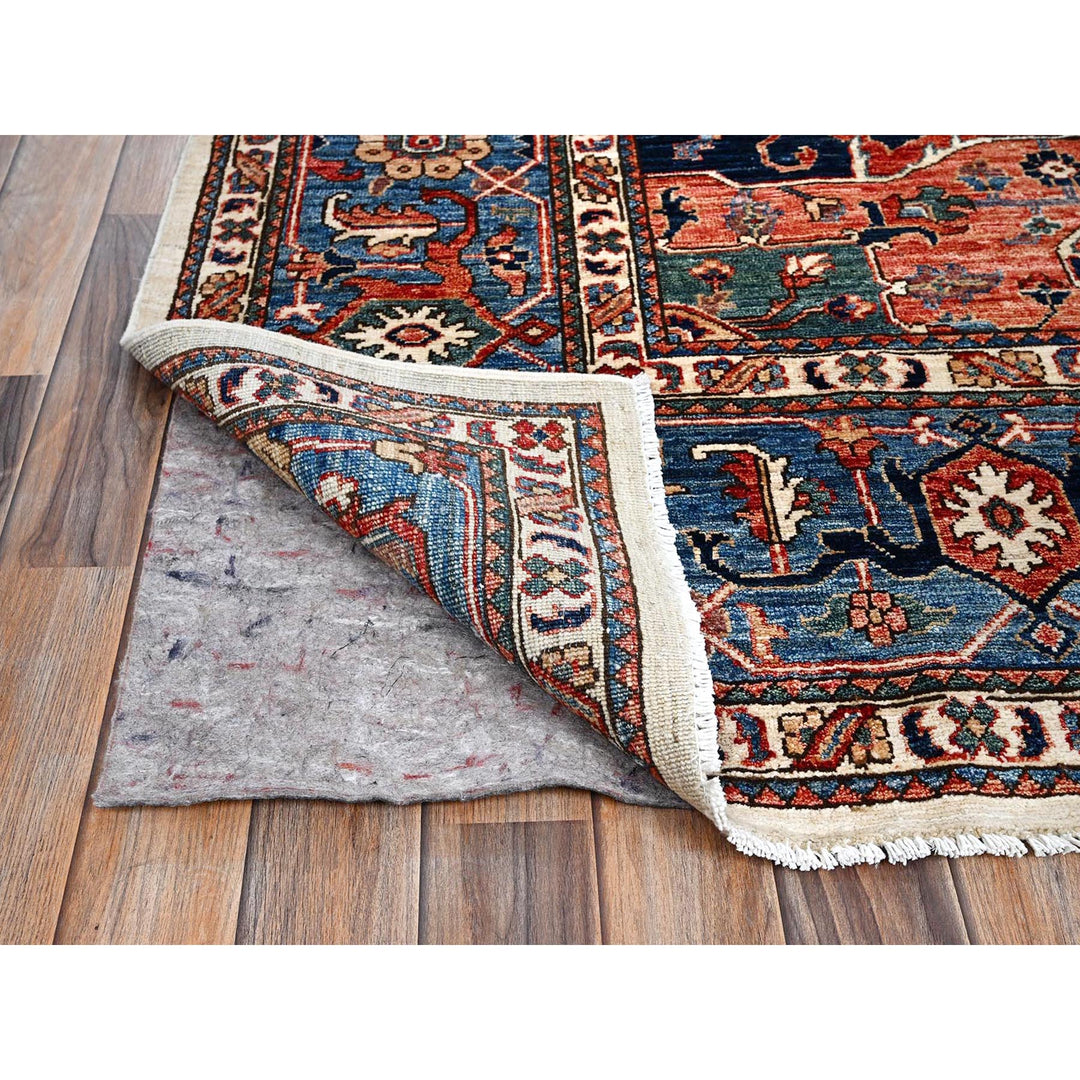 8'1" x 10'1" New Hand Knotted Ivory Wool Rectangle Oriental Rug - MOA1021039